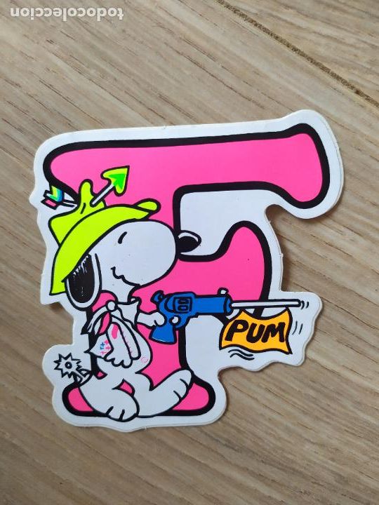 Pegatinas de colecci&oacute;n: PEGATINA ADHESIVO SNOOPY DIBUJOS COMIC letra F
