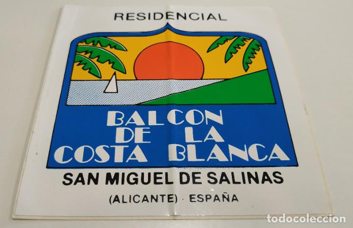 Pegatinas de colecci&oacute;n: ANTIGUA PEGATINA , RESIDENCIAL BALCON DE LA COSTA BLANCA , SAN MIGUEL DE SALINAS , ALICANTE