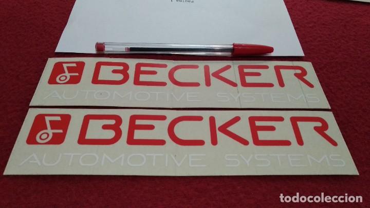 Sammlung von Aufklebern: PEGATINAS 2 BECCKER ( BECCKER - AUTOMOTIVE SYSTEMS ) NUNCA PEGADA - COCHE - MOTO DE LOS 80