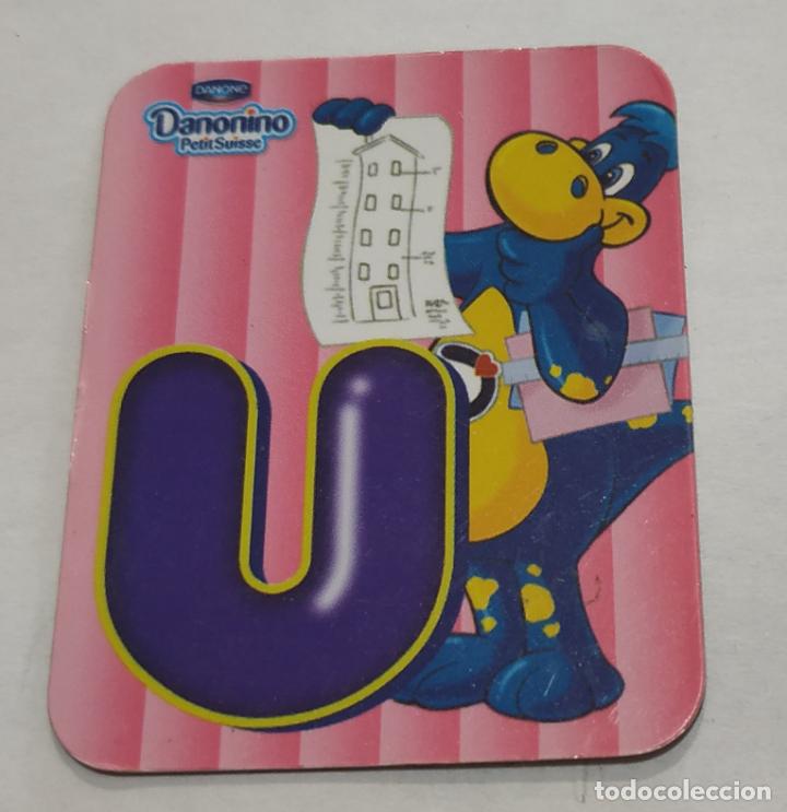 Pegatinas de colecci&oacute;n: CROMO IMANTADO , IMAN , LETRAS DANONINO DE DANONE , LETRA U