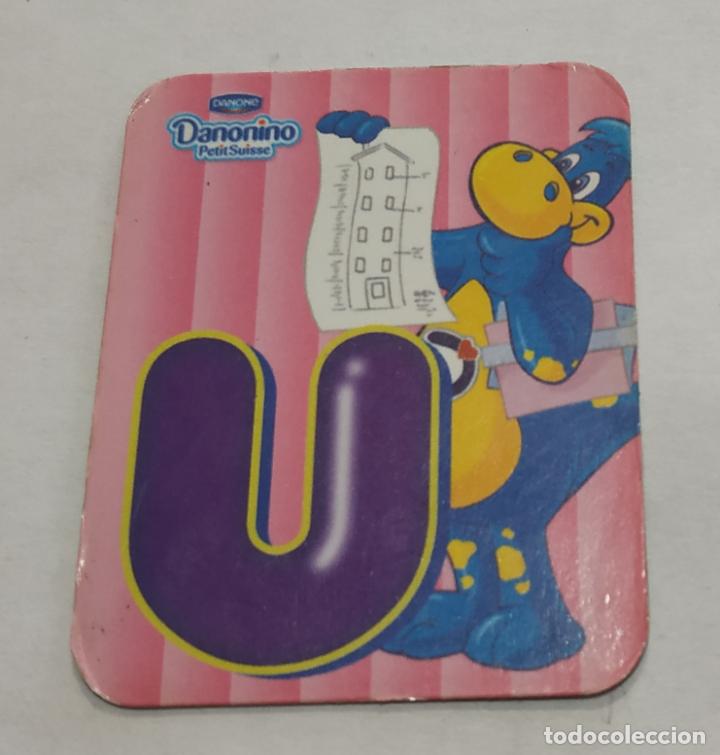 Pegatinas de colecci&oacute;n: CROMO IMANTADO , IMAN , LETRAS DANONINO DE DANONE , LETRA U