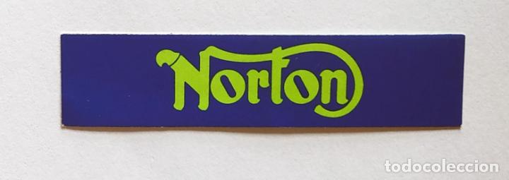 Pegatinas de colecci&oacute;n: CROMO TIRA PEGATINA A TODO GAS , MARCAS DE COCHES Y MOTOS, NORTON , 6,8 CMS LEER DESCRIPCION