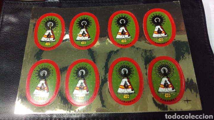 Pegatinas de colecci&oacute;n: Adhesivos vintages virgen del Pilar Zaragoza