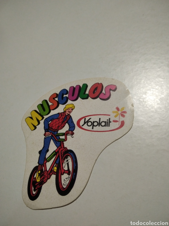Pegatinas de colecci&oacute;n: Pegatina bici Yoplait, m&uacute;sculos
