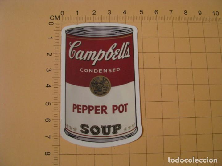 Pegatinas de colecci&oacute;n: PEGATINA PARA COCHE MOTO SKATEBOARD MALETA PORT&Aacute;TIL BICICLETA. CAMPBELL'S PEPPER POT SOUP.