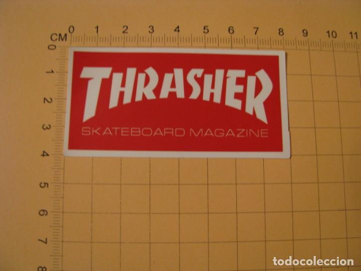 Pegatinas de colecci&oacute;n: PEGATINA PARA COCHE MOTO SKATEBOARD MALETA PORT&Aacute;TIL BICICLETA. THRASHER SKATEBOARD MAGAZINE.