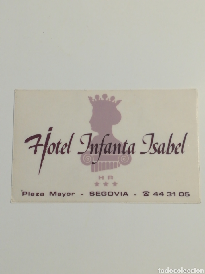 Pegatinas de colecci&oacute;n: Pegatina Hotel Infanta Isabel. Segovia. Tama&ntilde;o 100x60mm