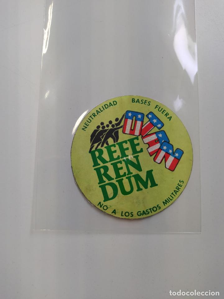Pegatinas de colecci&oacute;n: REFERENDUM NO A LOS GASTOS MILITARES. NEUTRALIDAD BASES FUERA OTAN. SIN ADHESIVO. TDKP16