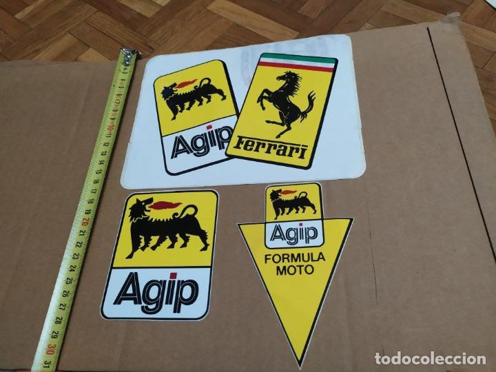 Pegatinas de colecci&oacute;n: LOTE PEGARINAS 3 UNIDADES AGIP. AGIP FERRARI.
