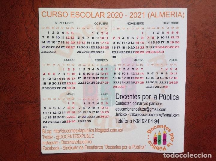 Pegatinas de colecci&oacute;n: Pegatina calendario escolar Almeria. Curso 2020-21. Sindicato. Acm
