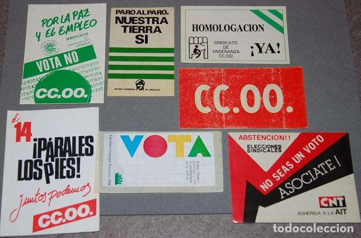 Pegatinas de colecci&oacute;n: LOTE DE 7 PEGATINAS POLITICAS A&Ntilde;OS 80