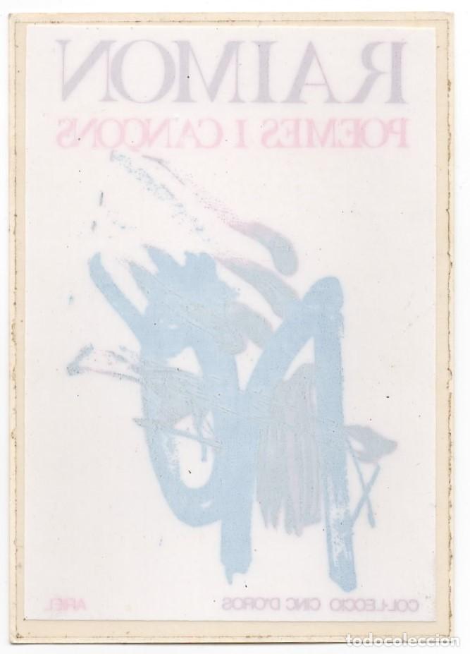 Pegatinas de colecci&oacute;n: ADHESIVO / PEGATINA - PUBLICIDAD LITERARIA - RAIMON - POEMES I CAN&Ccedil;ONS -ED ARIEL - INTERIOR -A&Ntilde;OS 80