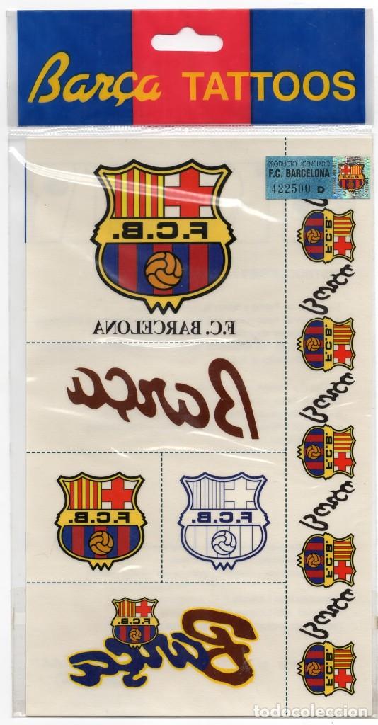 Pegatinas de colecci&oacute;n: ADHESIVO / PEGATINA BAR&Ccedil;A TATTOOS -HOJA CON 6 DIBUJOS- FUTBOL CLUB BARCELONA -CON LICENCIA FC BAR&Ccedil;A