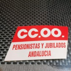 Pegatinas de colección: PEGATINA CCOO PENSIONISTAS Y JUBILADOS COLOR ROJO. Lote 243253515