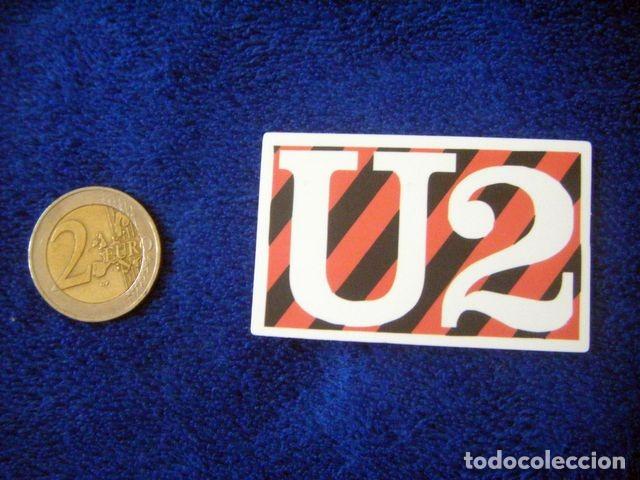 Pegatinas de colecci&oacute;n: PEGATINA U2 LETRAS ROJA Y NEGRAS PEQUE&Ntilde;A STICKER LP CD