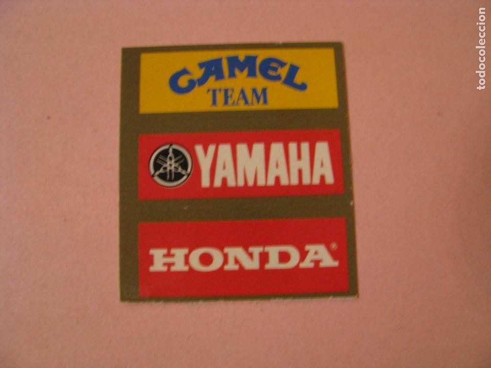 Pegatinas de colecci&oacute;n: 3 PEGATINAS CAMEL TEAM, YAMAHA, HONDA. 4X1,5 CM CADA UNO.
