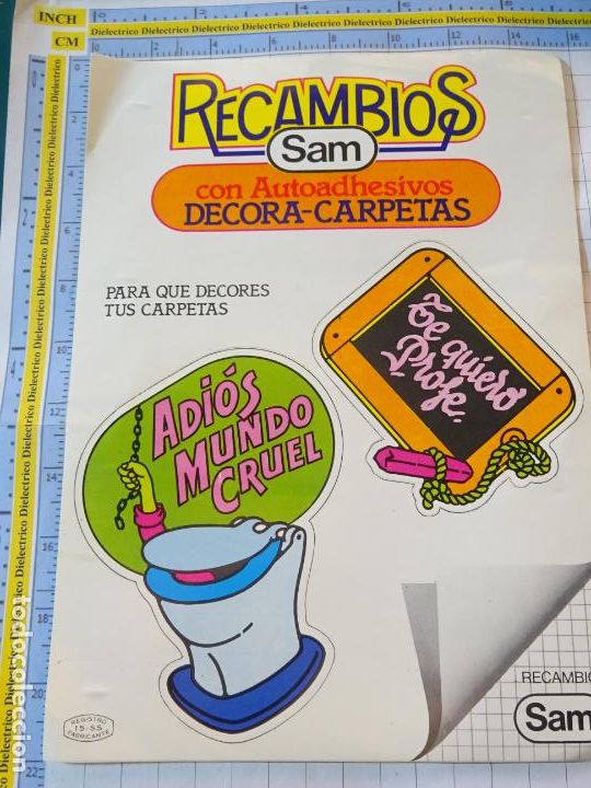Autocolantes de cole&ccedil;&atilde;o: PEGATINAS DECORACI&Oacute;N DE CARPETAS. V&Aacute;TER ADIOS MUNDO CRUEL. TE QUIERO PROFE