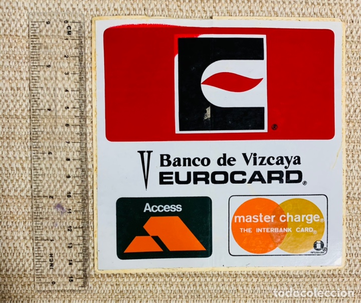 Pegatinas de colecci&oacute;n: Pegatina BANCO VIZCAYA a&ntilde;os 80 buen estado