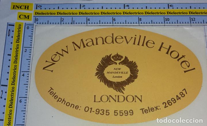 Adesivi di collezione: PEGATINA DE TURISMO. HOTEL NEW MANDEVILLE HOTEL LONDRES INGLATERRA. 90