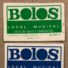 Pegatinas de colección: BOLOS LOCAL MUSICAL. 3 PEGATINAS PUBLICITARIAS BAR MOVIDA BILBAÍNA (AÑOS 80).