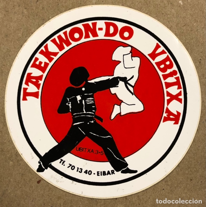 Autocolantes de cole&ccedil;&atilde;o: TAEKWONDO UBITXA (EIBAR). ANTIGUA PEGATINA PUBLICITARIA SIN USAR.