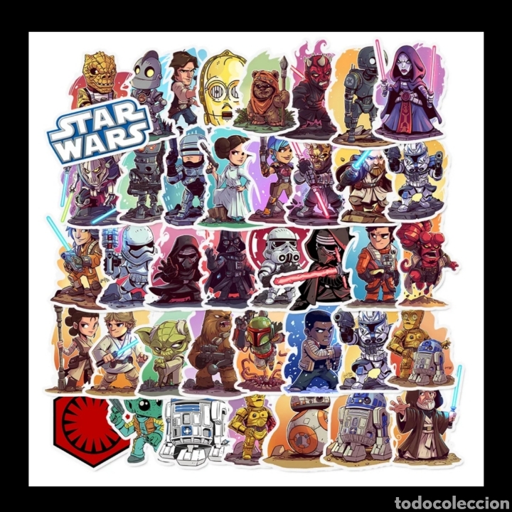 Collection stickers: Lote 50 pegatinas star wars todas diferentes