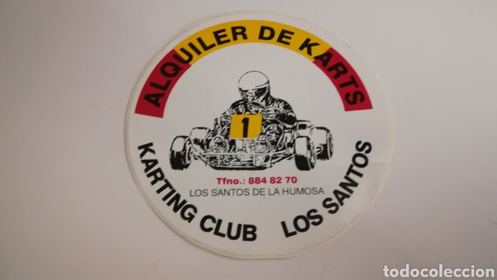 Pegatinas de colecci&oacute;n: PEGATINA ALQUILER DE KARTS KARTING CLUB LOS SANTOS DE LA HUMOSA