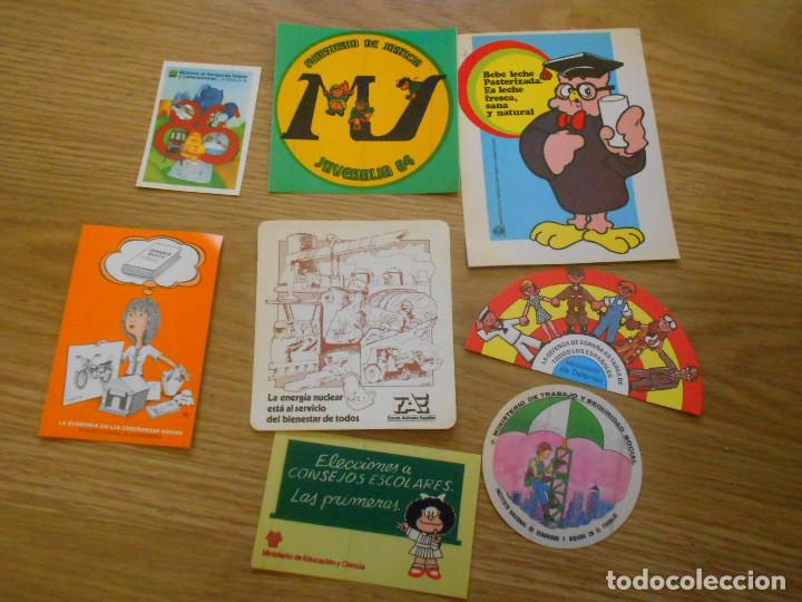 Pegatinas de colecci&oacute;n: 8 PEGATINAS MINISTERIO DE EDUCACI&Oacute;N Y CIENCIA, DEFENSA, JUSTICIA, TRANSPORTES, JUVENALIA. OTRAS