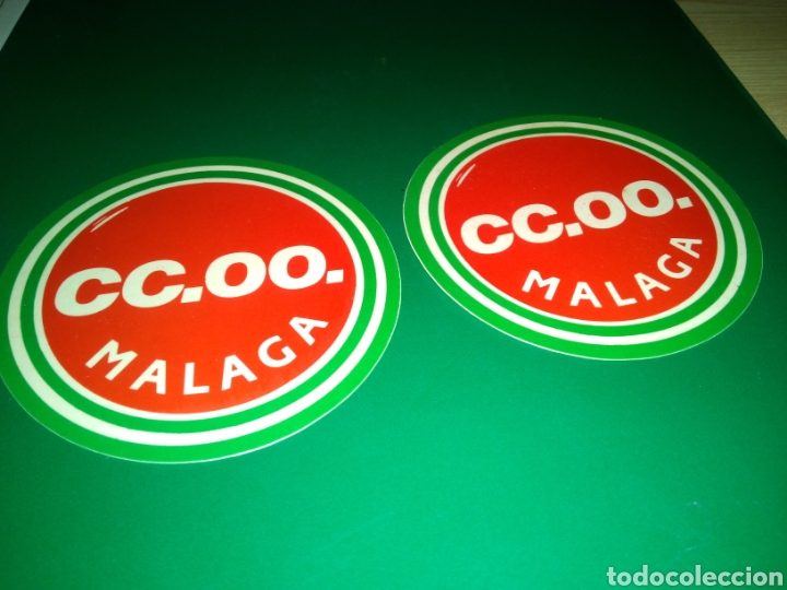 Pegatinas de colecci&oacute;n: Dos antiguas pegatinas. CCOO M&aacute;laga - Foto 1