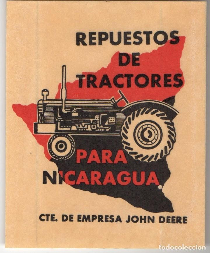 Sammlung von Aufklebern: Pegatina Repuestos de tractores para Nicaragua. Cte. de empresa John Deere