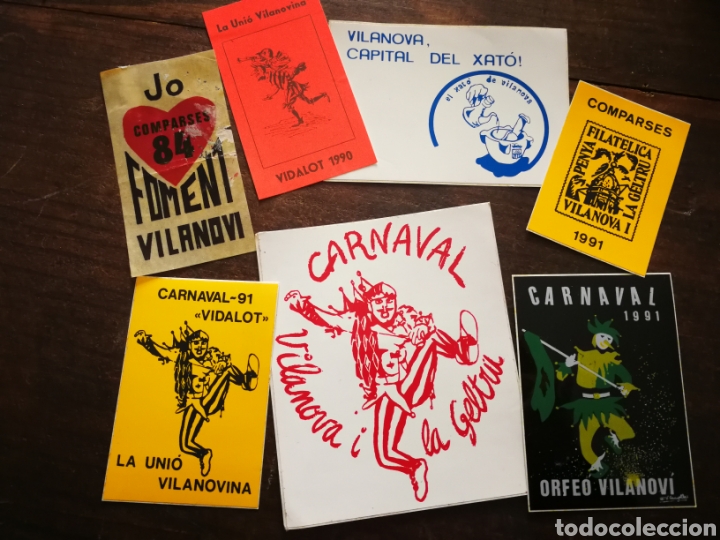 Pegatinas de colecci&oacute;n: LOTE PEGATINAS CARNAVAL DE VILANOVA I LA GELTR&Uacute; (A&Ntilde;OS 80-90's).