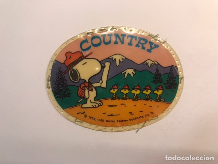 Pegatinas de colecci&oacute;n: SNOOPY. Country.. Parche Plastificado 1958 - 1965 United Feature... Or&iacute;ginal &eacute;poca.