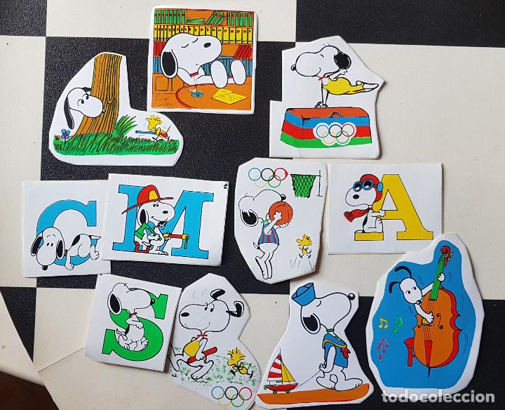 Pegatinas de colecci&oacute;n: PEGATINAS LOTE 11 SNOOPY A&Ntilde;OS 90 SIN USAR ABECEDARIO ILUSTRACI&Oacute;N