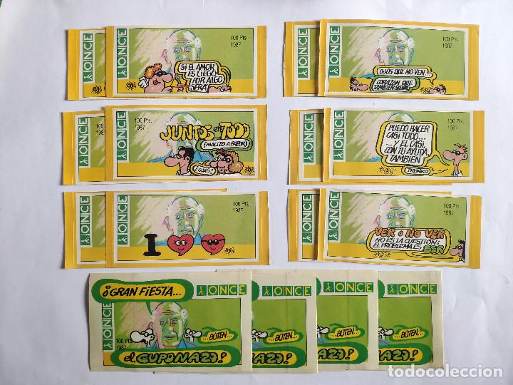 Pegatinas de colecci&oacute;n: ONCE * PUBLICIDAD - Lote 10 pegatinas - ORGANIZACION NACIONAL DE CIEGOS * FORGES * CUPONAZO * 1987