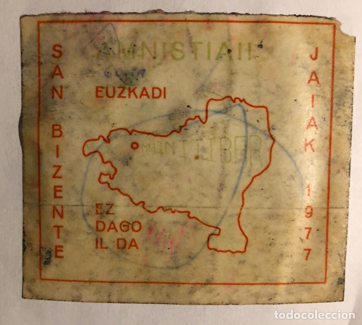 Adesivi di collezione: SAN BIZENTE JAIAK 1977 (BARAKALDO). ANTIGUA PEGATINA POL&Iacute;TICA IZQUIERDA ABERTZALE.