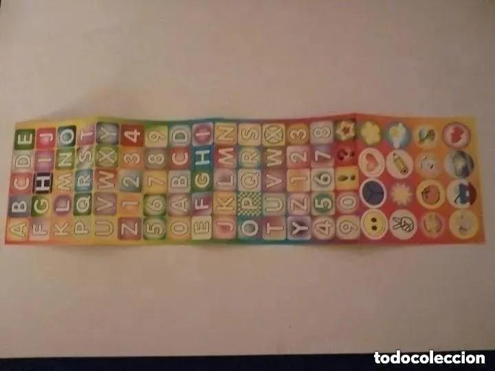 Pegatinas de colecci&oacute;n: Pegatinas infantiles con letras, n&uacute;meros y otros signos. A&ntilde;os 90