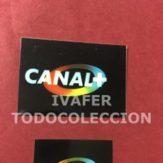 Pegatinas de colección: DOS PEGATINAS ANTIGUAS DE PUBLICIDAD DE CANAL + PLUS ESPAÑA, DOS TAMAÑOS