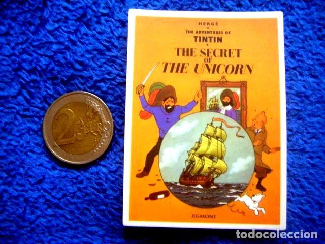 Collection stickers: PEGATINA AVENTURAS TINTIN SECRETO DEL UNICORNIO INGLES MILU HERGE JUVENTUD CASTERMAN STICKER