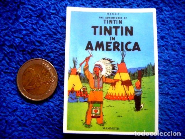 Collection stickers: PEGATINA AVENTURAS TINTIN EN AMERICA INGLES MILU HERGE JUVENTUD CASTERMAN STICKER