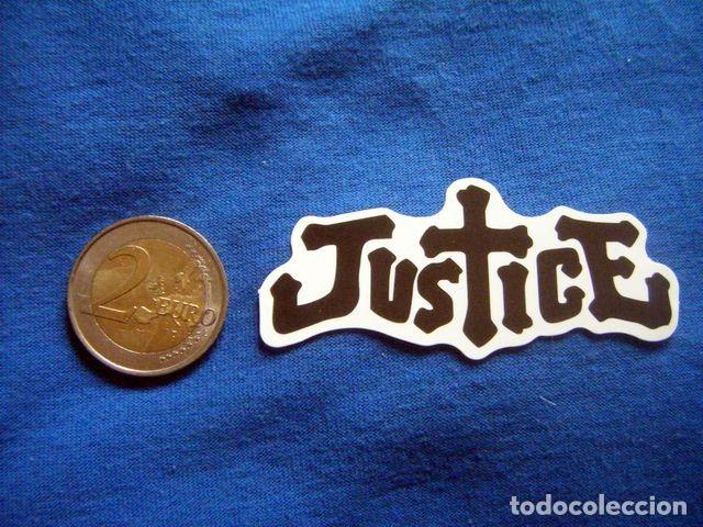 Sammlung von Aufklebern: PEGATINA JUSTICE BANDA LOGO PEQUE&Ntilde;O STICKER