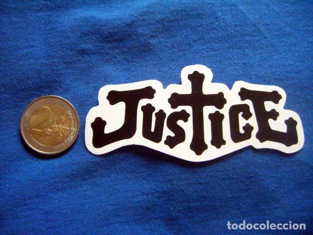 Sammlung von Aufklebern: PEGATINA JUSTICE BANDA LOGO GRANDE STICKER