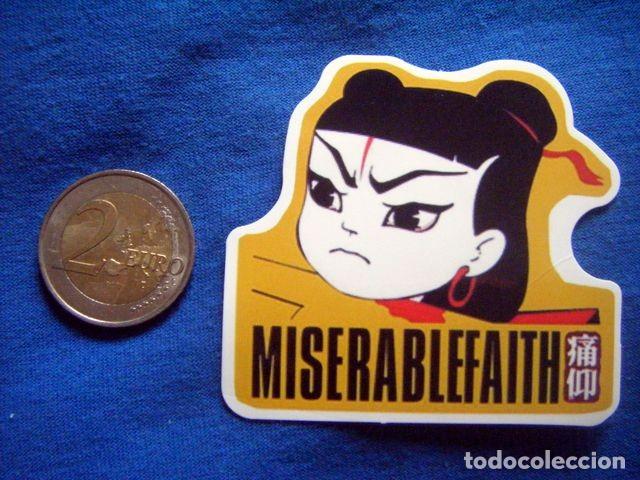 Pegatinas de colecci&oacute;n: PEGATINA LOGO MISERABLE FAITH BANDA CHINA CARA STICKER