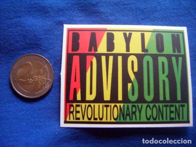 Autocollants de collection: PEGATINA REGGAE BABYLON ADVISORY REVOLUTIONARY CONTENT RASTA MARLEY MUSICA SKA JAMAICA STICKER