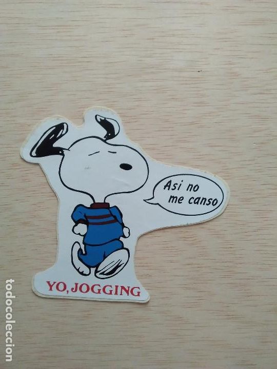 Pegatinas de colecci&oacute;n: PEGATINA SNOOPY YO, JOGGING / ASI NO ME CANSO