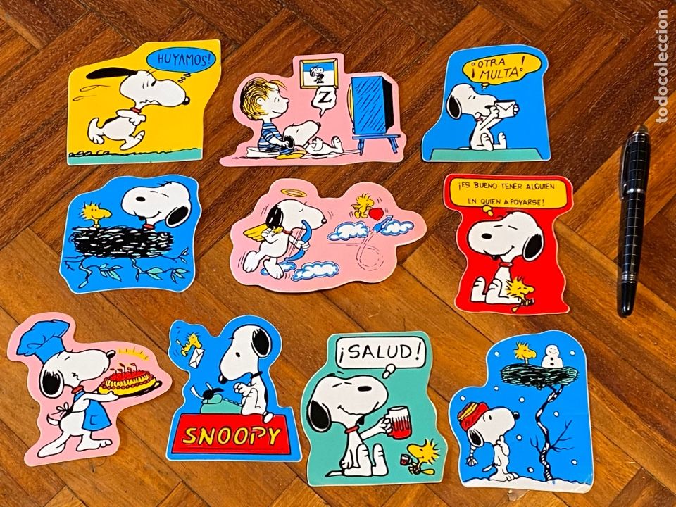 Pegatinas de colecci&oacute;n: LOTE DE 10 PEGATINAS DE SNOOPY MUY BUEN ESTADO. DE LOS 80.