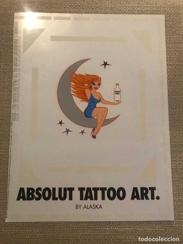 Pegatinas de colecci&oacute;n: CALCOMANIA FALSO TATUAJE VODKA ABSOLUT DISE&Ntilde;ADO POR ALASKA OLVIDO GARA