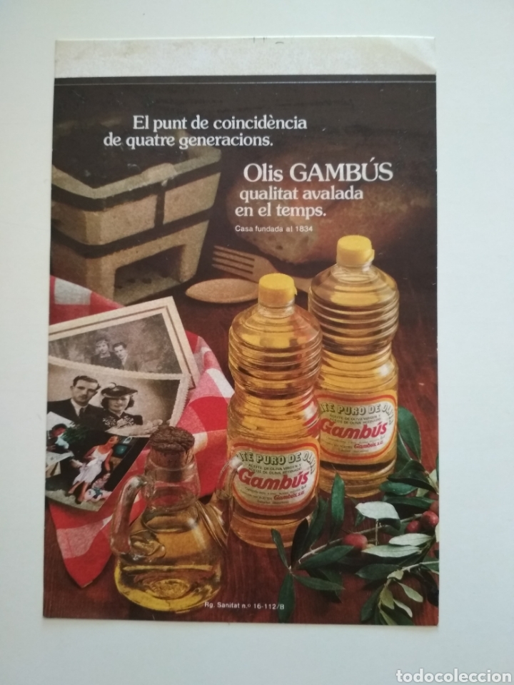 Autocolantes de cole&ccedil;&atilde;o: PEGATINA ADHESIVO ACEITE OLIVA GAMBUS A&Ntilde;OS 80