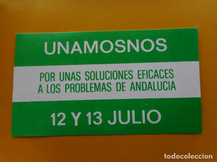 Pegatinas de colecci&oacute;n: ANTIGUA PEGATINA POLITICA.UNAMOSNOS.ANDALUCIA