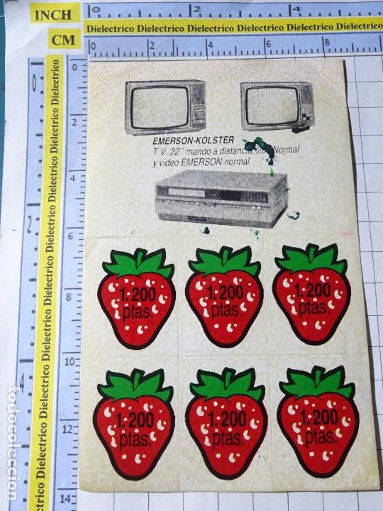 Pegatinas de colecci&oacute;n: PEGATINA DE RADIO TELEVISI&Oacute;N. TV VIDEO EMERSON KOLSTER. FRESAS. 117