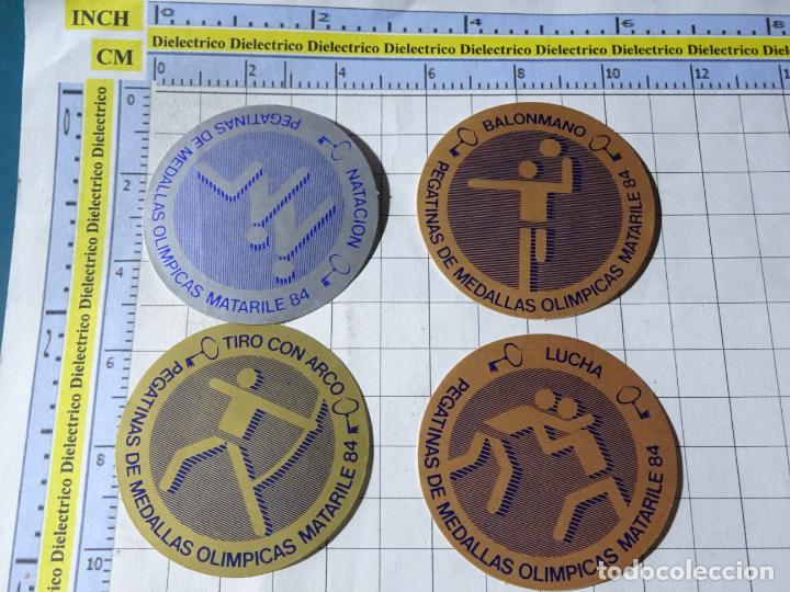 Sammlung von Aufklebern: 4 PEGATINAS DE DEPORTES. MEDALLAS MATARILE 84 1984. LUCHA BALONMANO NATACI&Oacute;N TIRO CON ARCO. 131